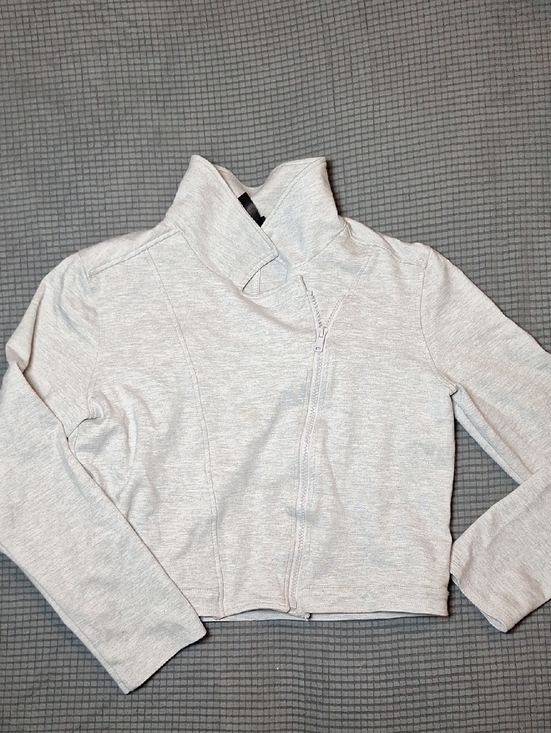 Pink & Violet Other - Kids Light Gray Zip-Front Hoodie Sweatshirt